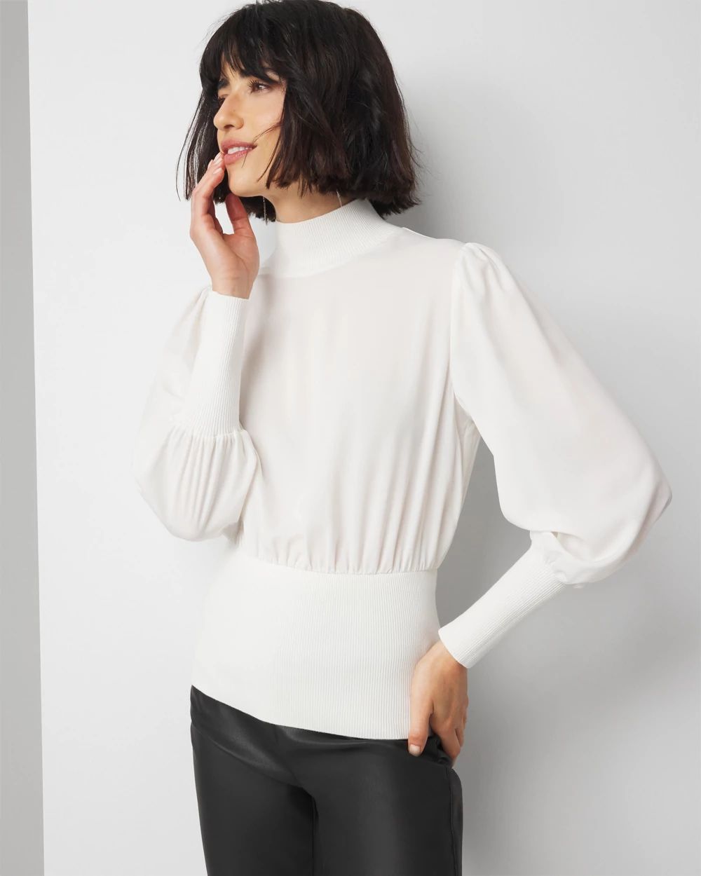 cotton volume gather blouse – louren store